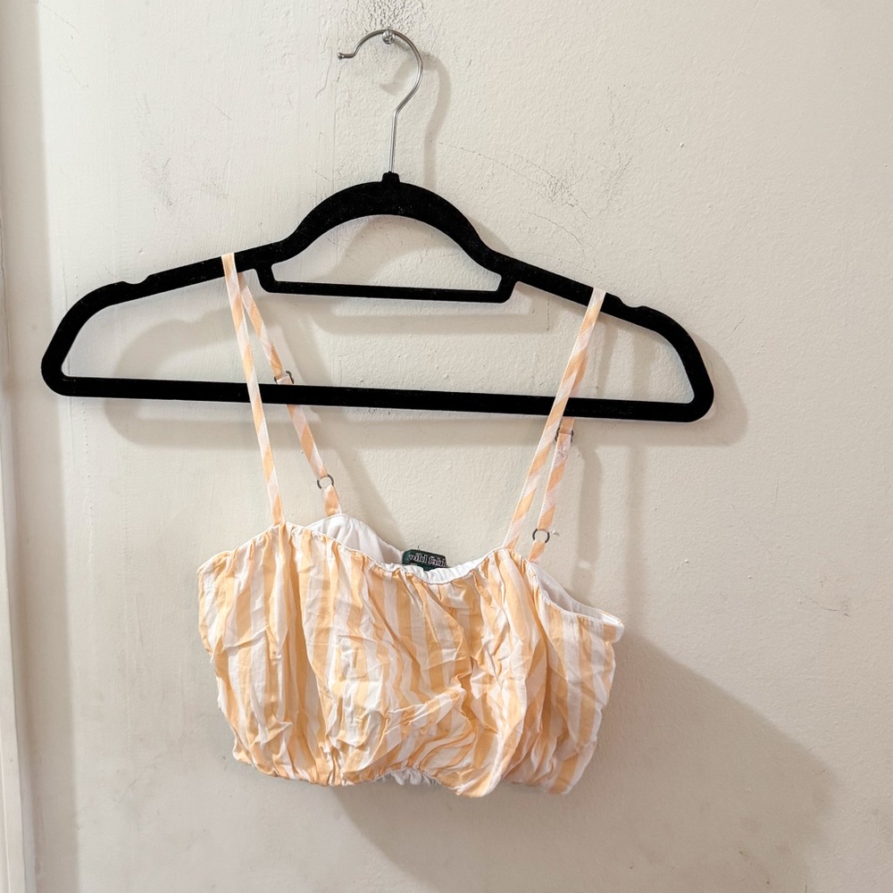 Wild Fable Striped Yellow and White Crop Top, size XS